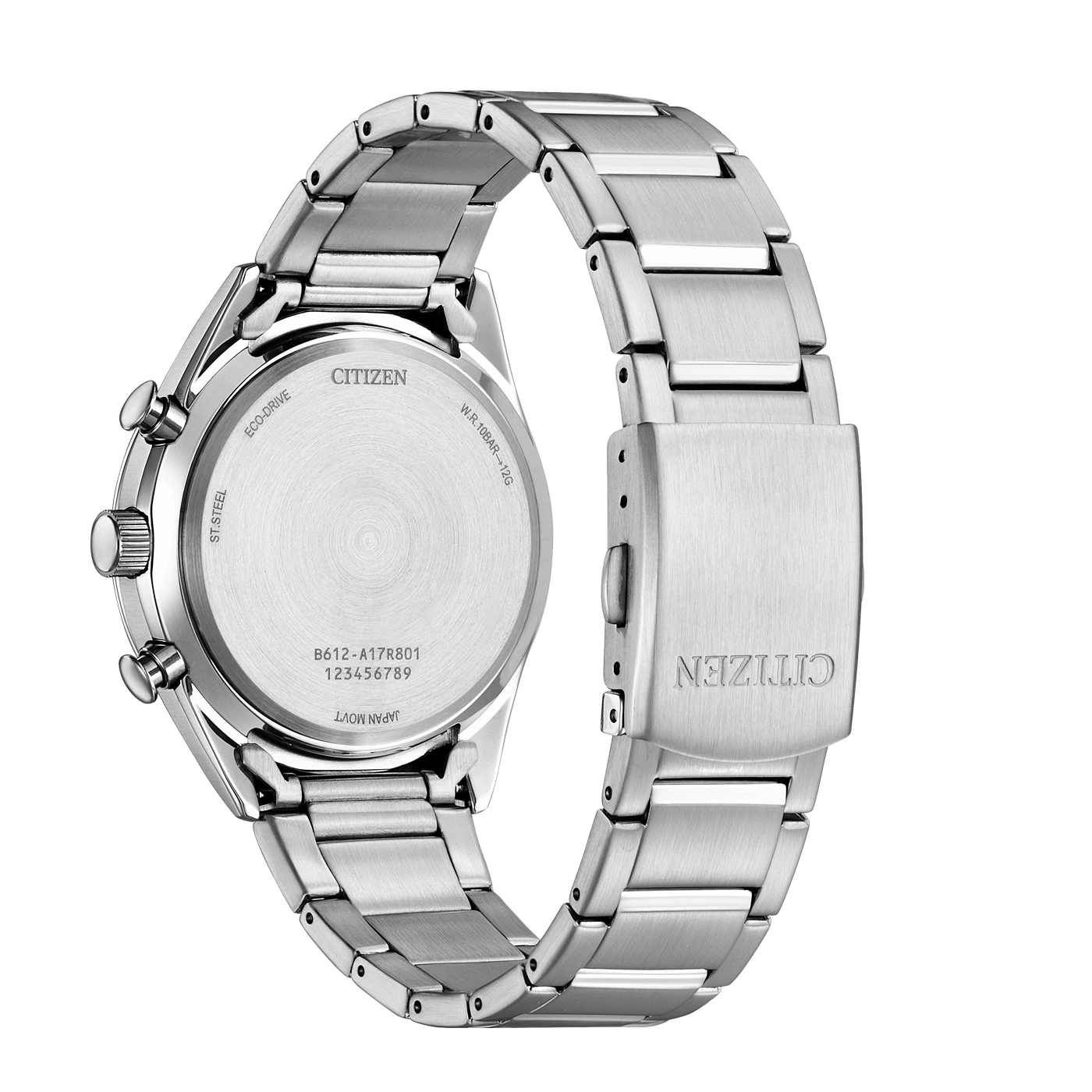 Citizen-Uhr, Edelstahl, Eco-Drive, wasserdicht, japanisches Uhrwerk.
