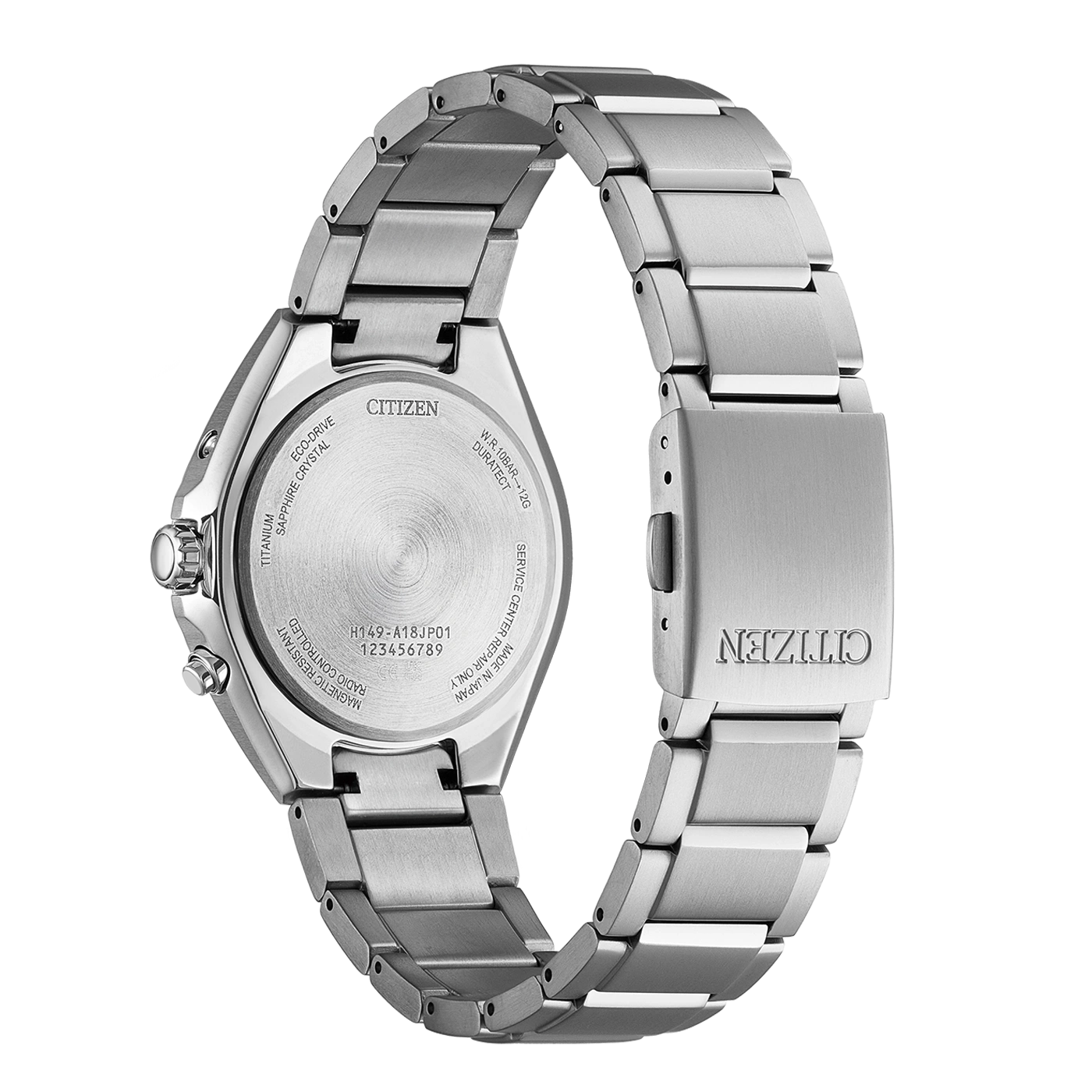 Eine Citizen Eco-Drive Uhr mit Titan Gehäuse und Saphirglas.