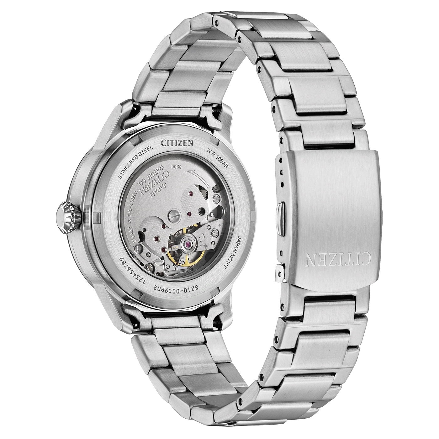 Citizen-Uhr, Edelstahl, Automatikwerk, sichtbarer Mechanismus, japanisch, elegantes Design