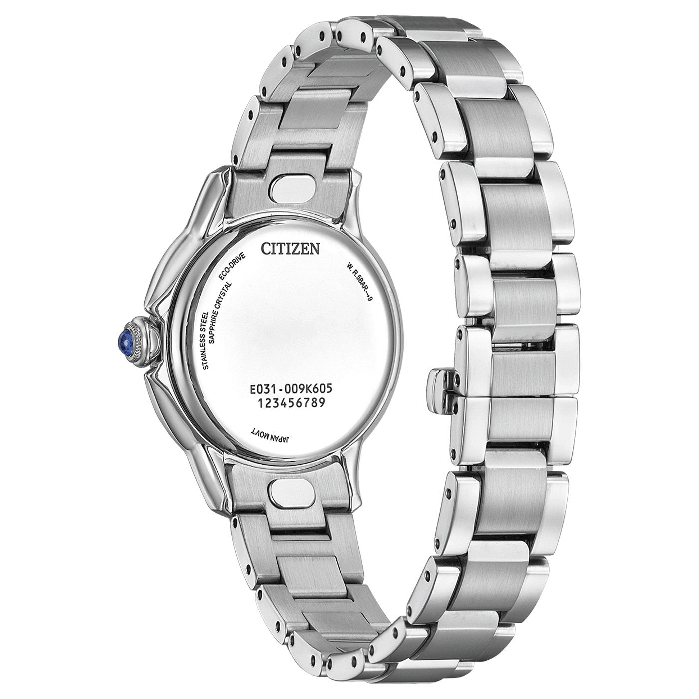 Citizen-Uhr, Edelstahl, Saphirglas, Eco-Drive, japanisches Uhrwerk, W. R.5BAR-9