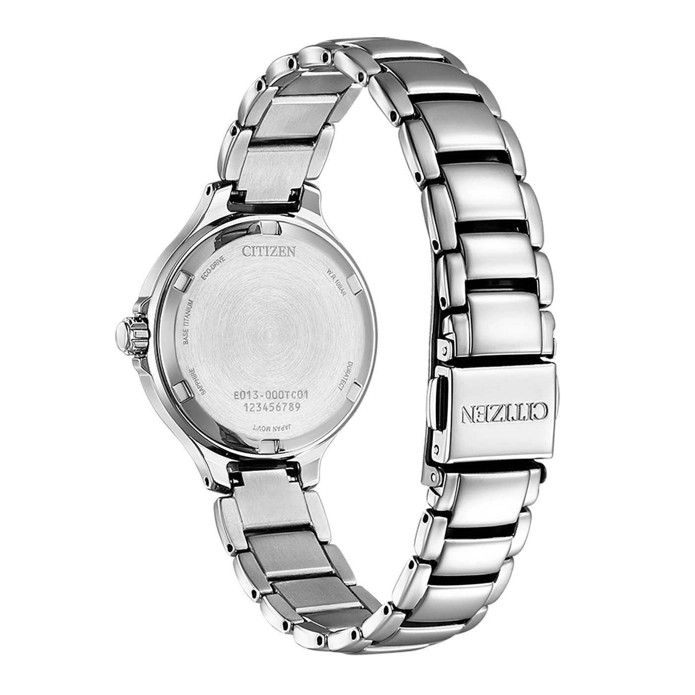 Citizen-Uhrrückseite, Edelstahl, Eco-Drive, Saphir, japanisches Uhrwerk, 10 bar