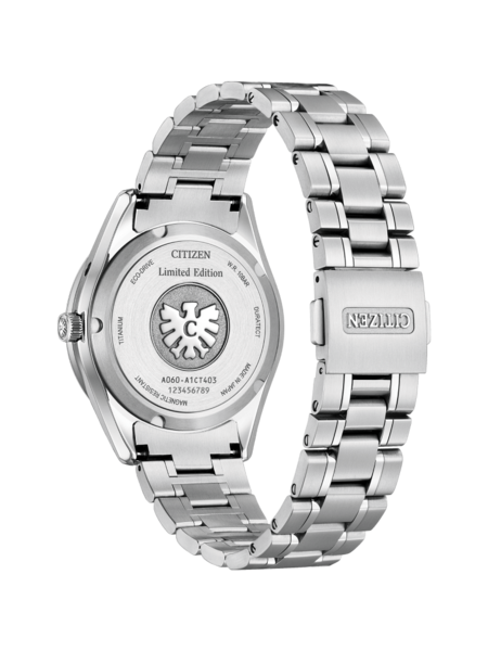 Citizen-Uhr, Rückseite, Titan, Limited Edition, Eco-Drive, magnetisch, hergestellt in Japan