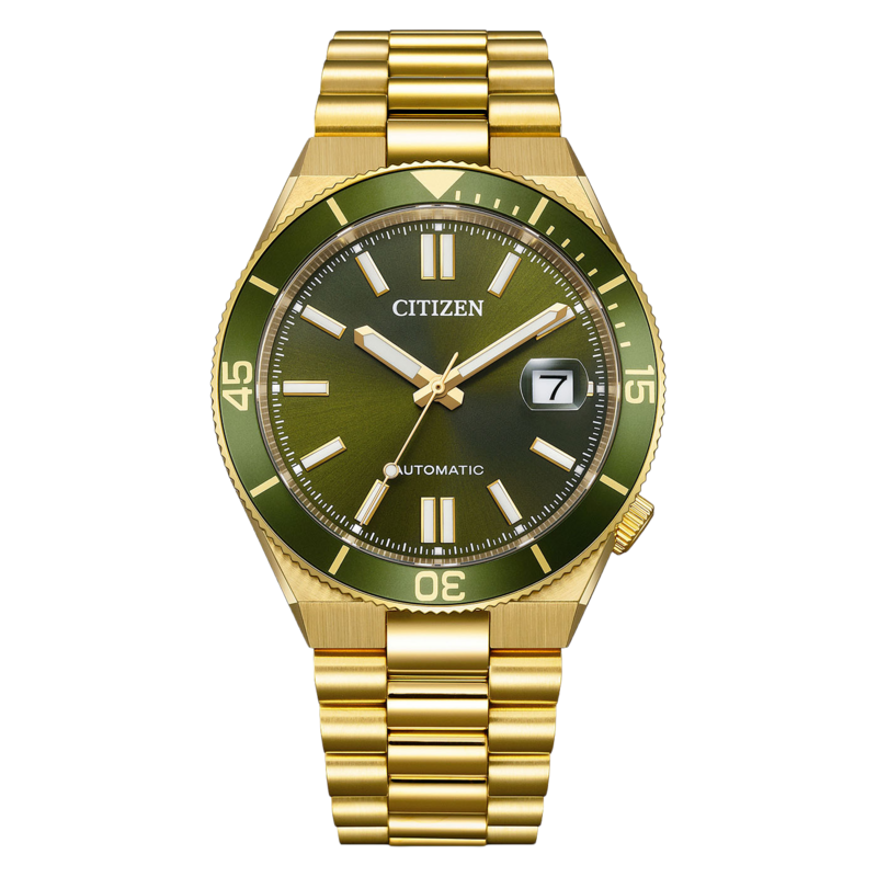 NJ0232-53X Herren Edelstahl khaki ⌀ 40mm