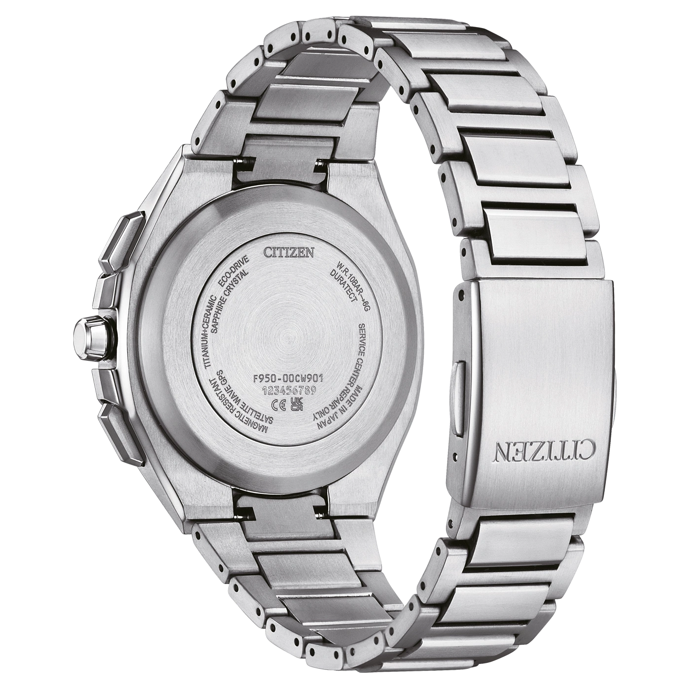 Citizen-Uhr, Rückseite, Titan, Keramik, GPS, magnetisch, Eco-Drive, Saphirglas