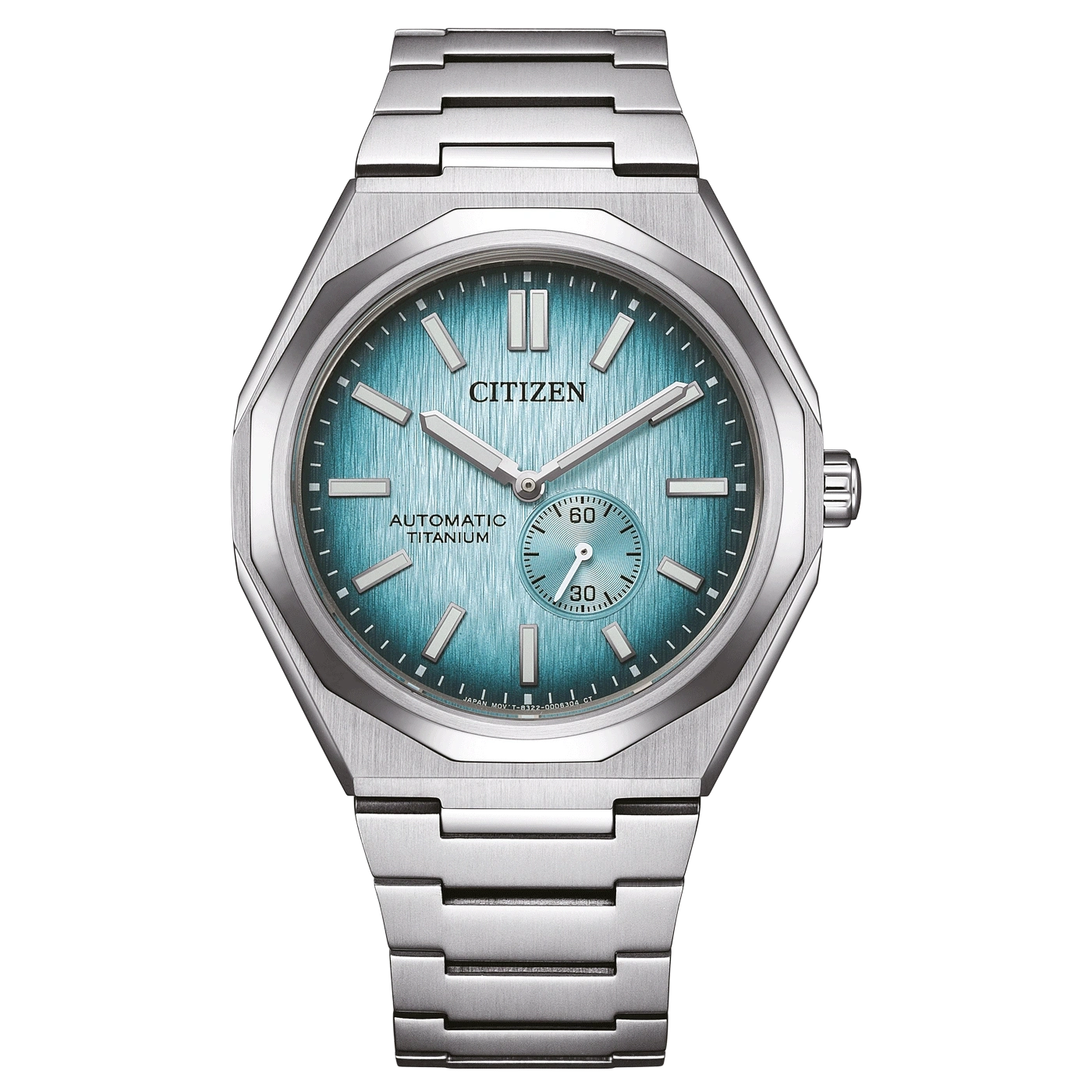 Citizen-Uhr mit blauem Zifferblatt und Titanarmband, Automatikwerk