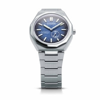 Citizen-Uhr mit blauem Zifferblatt und Titanarmband, Automatikwerk.