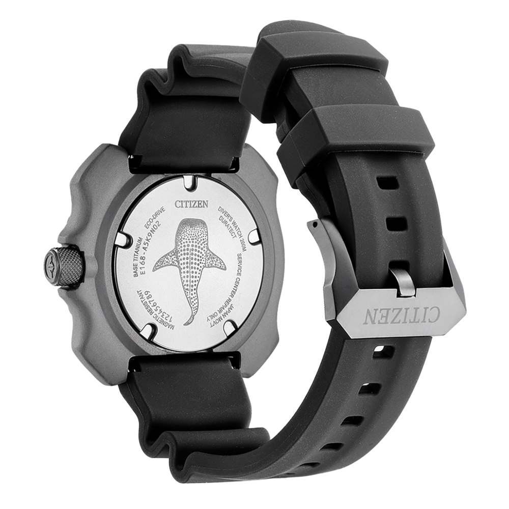 Citizen-Uhr, schwarzes Armband, Titan, Taucheruhr, Eco-Drive, robust
