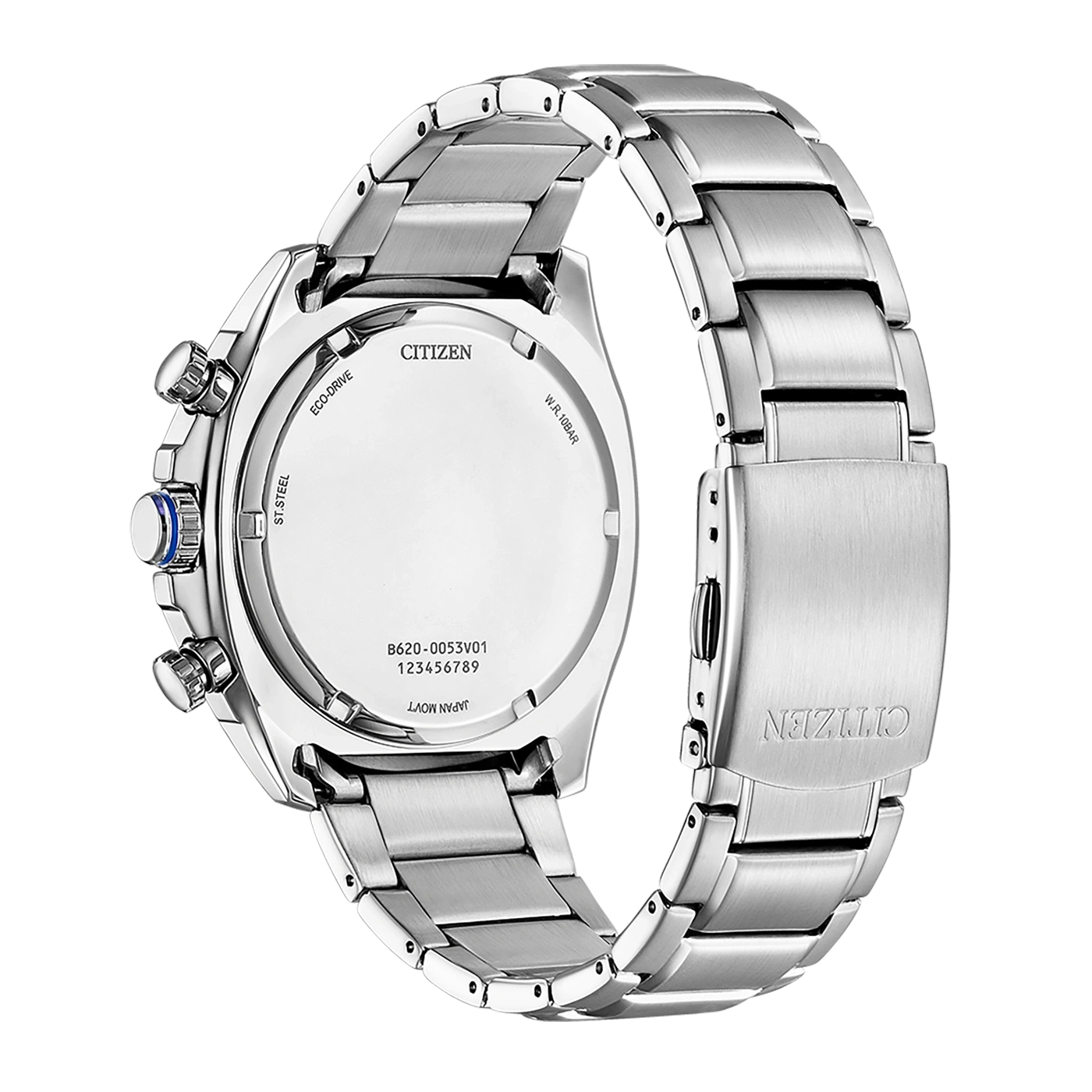 Citizen-Uhrenrückseite, Edelstahl, Eco-Drive, wasserdicht, japanisches Uhrwerk