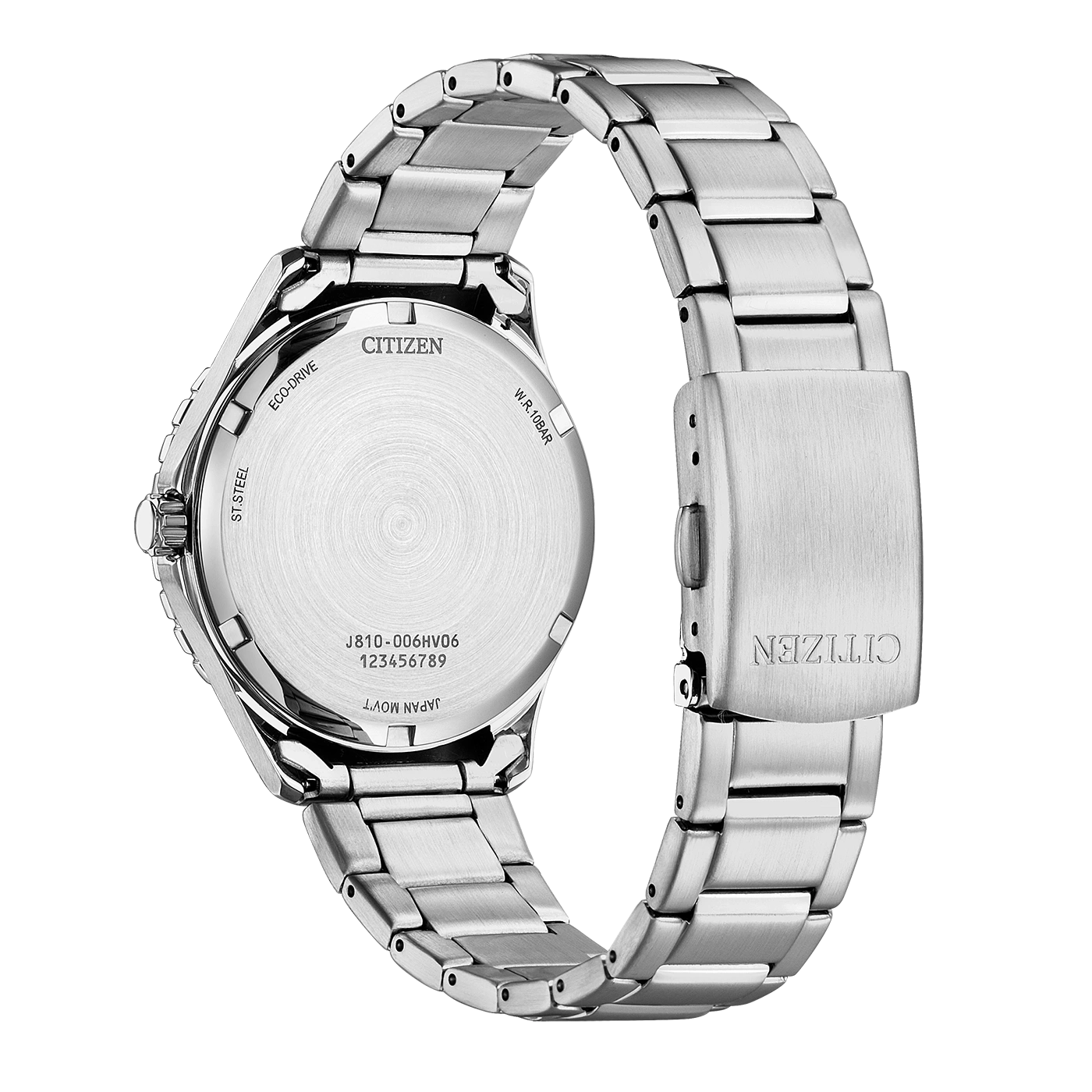 Citizen-Uhr, Edelstahl, Eco-Drive, W.R. 10BAR, Japan Movt, J810-006HV06