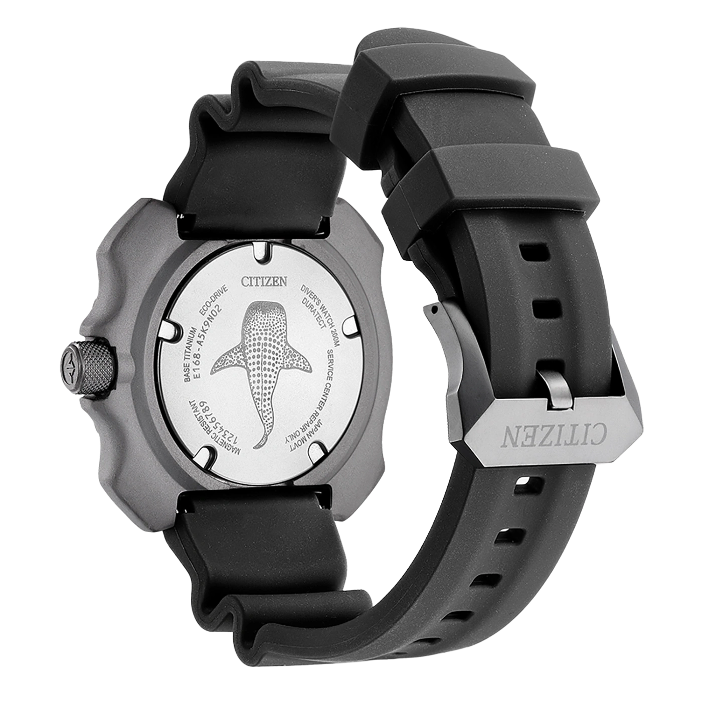 Citizen-Uhr, schwarzes Armband, Titan, Taucheruhr, Eco-Drive, robust