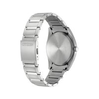 Citizen-Uhr, Rückansicht, Edelstahlband, silberne Farbe, elegantes Design
