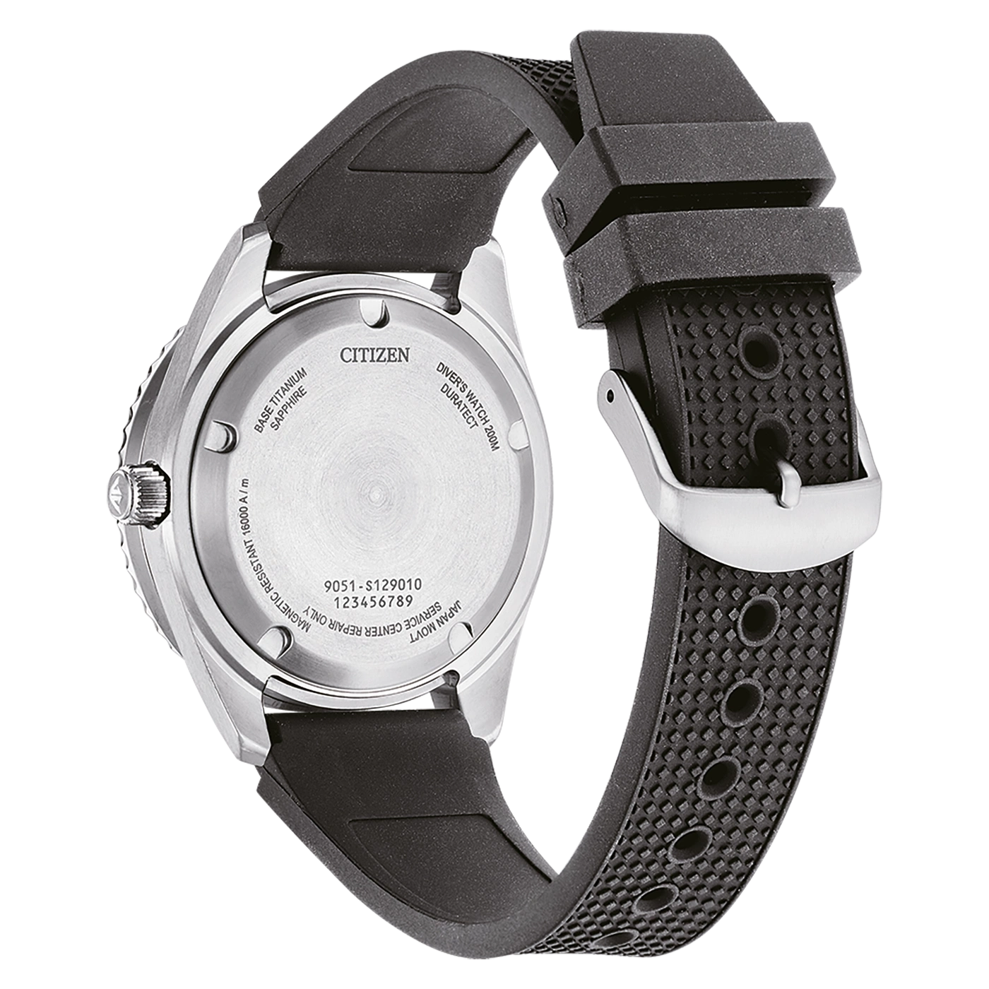 Citizen-Uhrrückseite, Titan, Saphir, magnetisch, Taucheruhr, Duratect