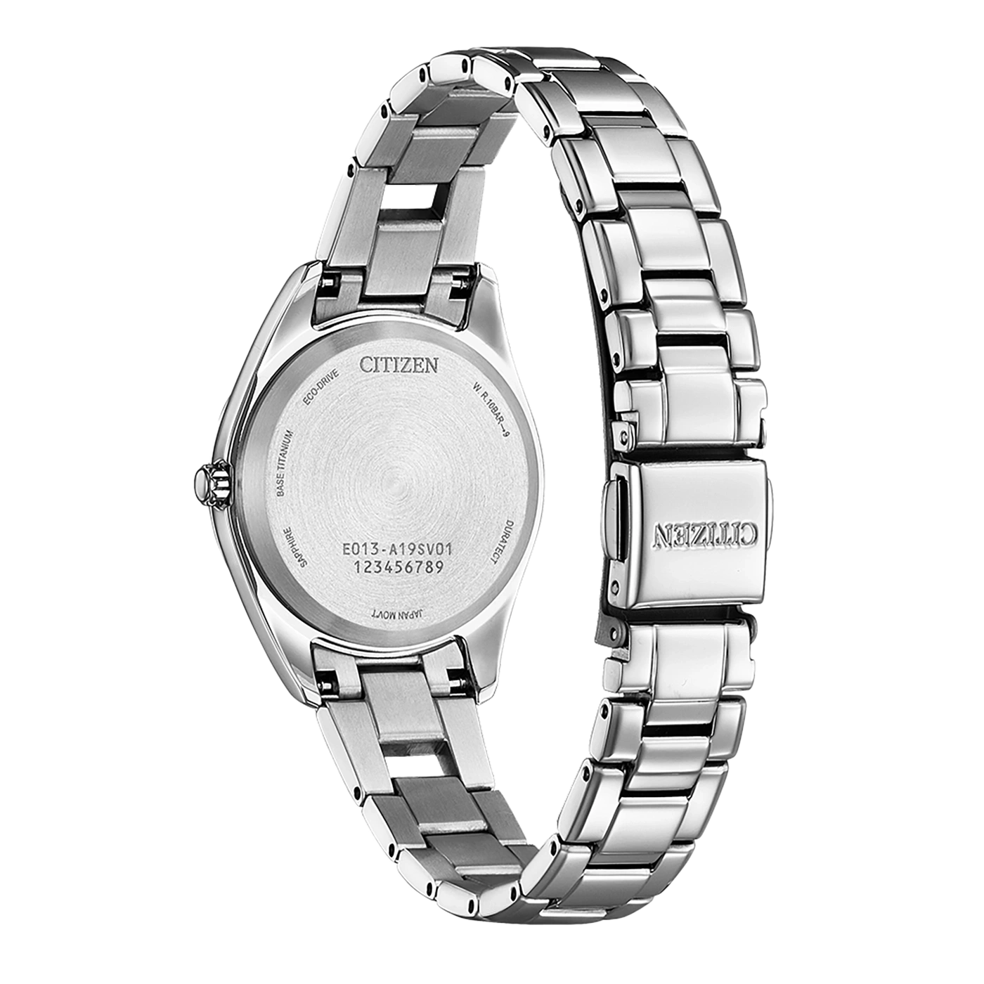 Citizen-Uhrrückseite, Eco-Drive, Titan, Saphir, Japan-Uhrwerk, Duratect, 10BAR