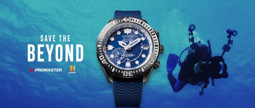 Citizen-Uhr mit Taucher im Ozean, Save the Beyond, Promaster, History