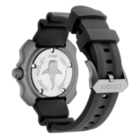 Citizen-Uhr, schwarzes Armband, Titan, Taucheruhr, Eco-Drive, robust