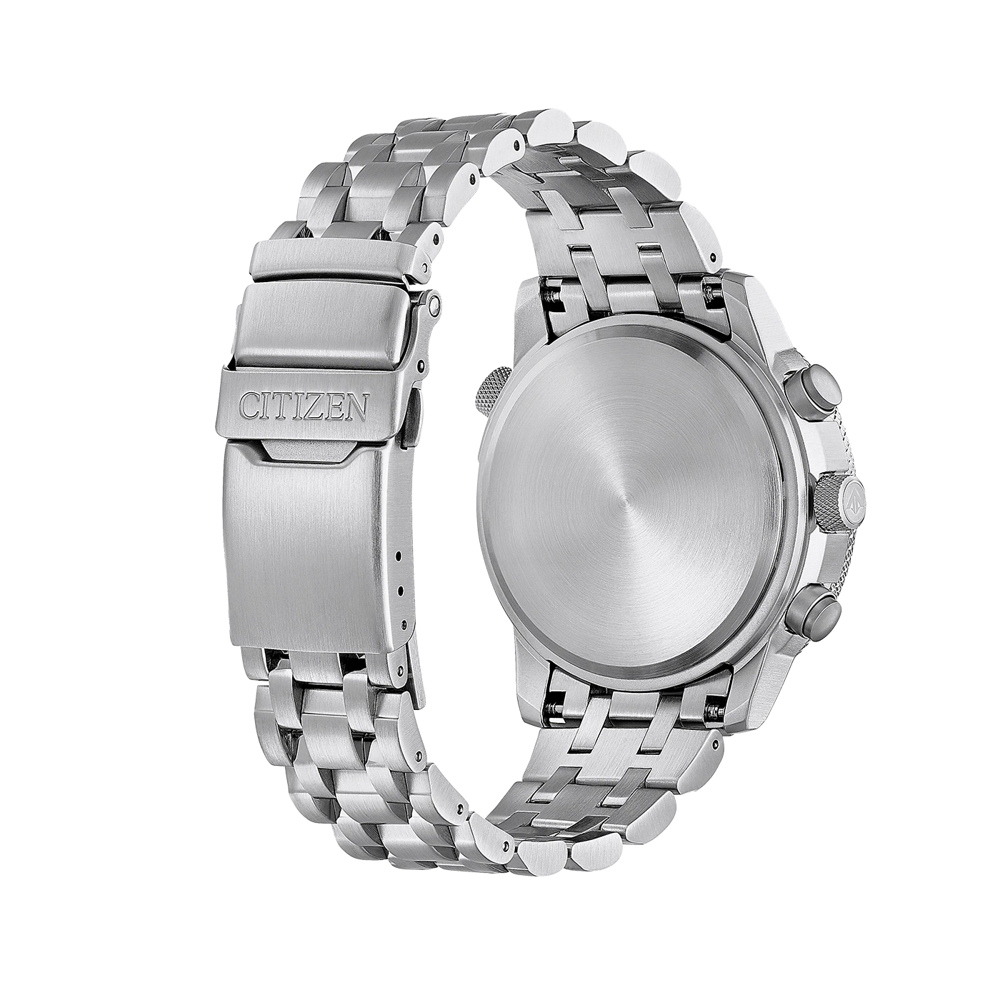 Citizen-Uhr, Edelstahl, Rückansicht, Armband, Verschluss, Uhr, Accessoire, silber