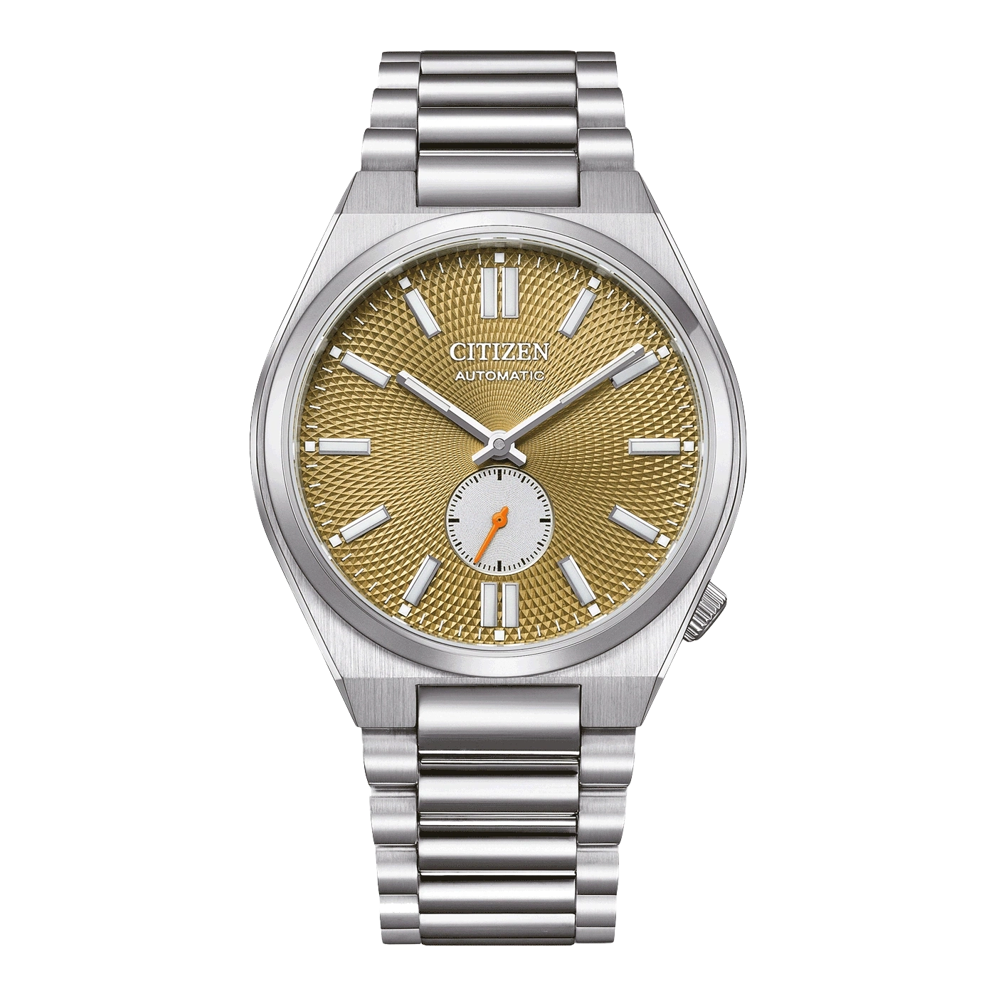 Citizen Automatikuhr mit goldenem Zifferblatt und silbernem Armband